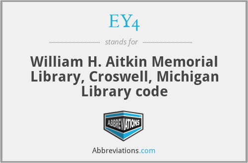 What is the abbreviation for william h. aitkin memorial library, croswell, michigan library code?